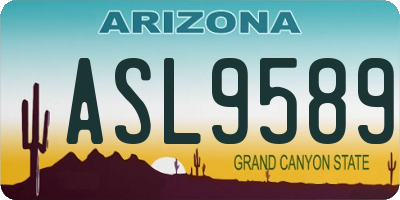 AZ license plate ASL9589