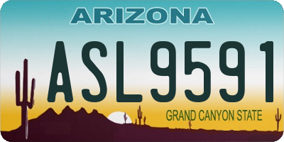 AZ license plate ASL9591