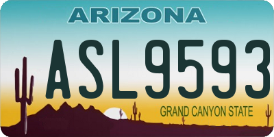 AZ license plate ASL9593