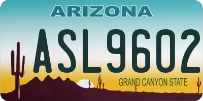 AZ license plate ASL9602