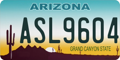 AZ license plate ASL9604
