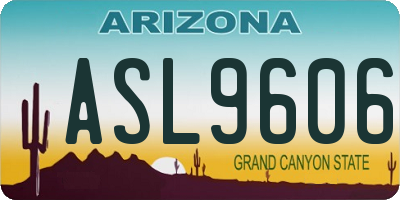 AZ license plate ASL9606