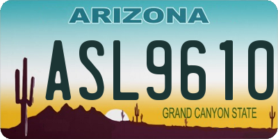 AZ license plate ASL9610