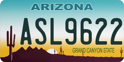 AZ license plate ASL9622