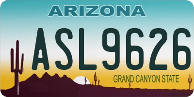 AZ license plate ASL9626