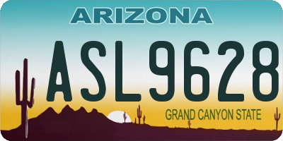 AZ license plate ASL9628