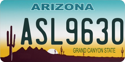 AZ license plate ASL9630