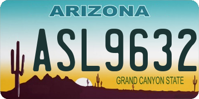 AZ license plate ASL9632