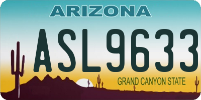 AZ license plate ASL9633