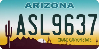 AZ license plate ASL9637