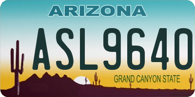 AZ license plate ASL9640