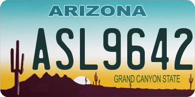 AZ license plate ASL9642