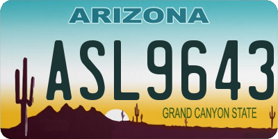 AZ license plate ASL9643