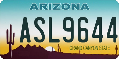 AZ license plate ASL9644