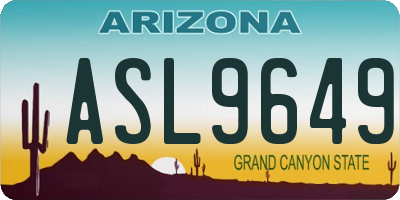 AZ license plate ASL9649