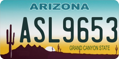 AZ license plate ASL9653