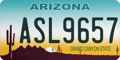 AZ license plate ASL9657