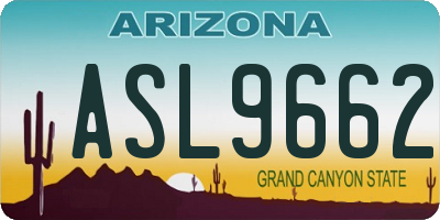 AZ license plate ASL9662