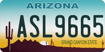 AZ license plate ASL9665