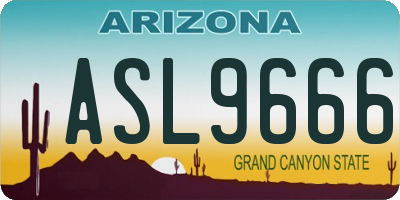 AZ license plate ASL9666