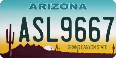 AZ license plate ASL9667