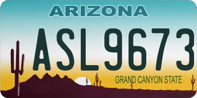 AZ license plate ASL9673
