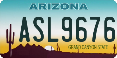 AZ license plate ASL9676