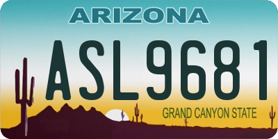 AZ license plate ASL9681