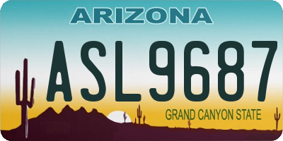 AZ license plate ASL9687