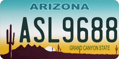 AZ license plate ASL9688