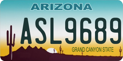 AZ license plate ASL9689