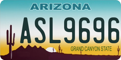 AZ license plate ASL9696