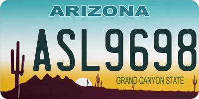 AZ license plate ASL9698