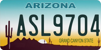 AZ license plate ASL9704