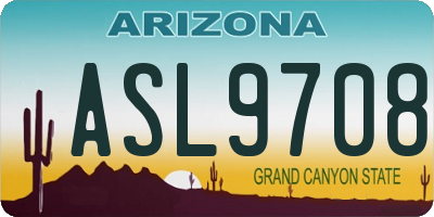 AZ license plate ASL9708