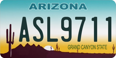 AZ license plate ASL9711