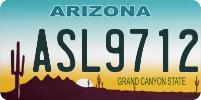 AZ license plate ASL9712