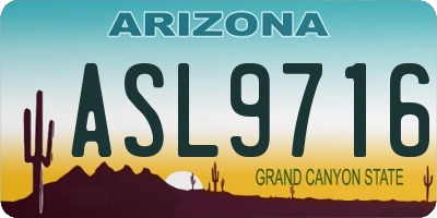 AZ license plate ASL9716