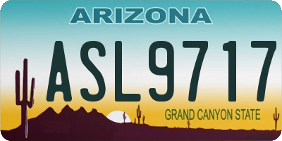 AZ license plate ASL9717