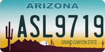 AZ license plate ASL9719