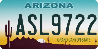 AZ license plate ASL9722