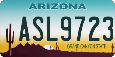 AZ license plate ASL9723