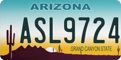 AZ license plate ASL9724