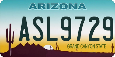 AZ license plate ASL9729