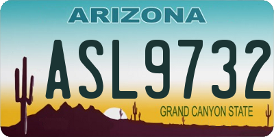 AZ license plate ASL9732