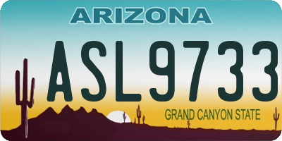 AZ license plate ASL9733