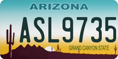 AZ license plate ASL9735