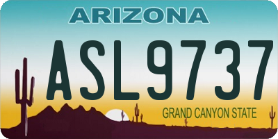 AZ license plate ASL9737
