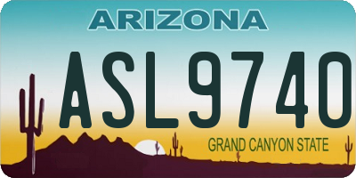 AZ license plate ASL9740