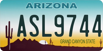 AZ license plate ASL9744